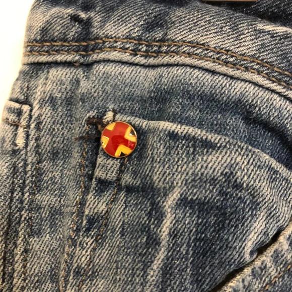 3/$25 ❥ Hudson Size 27 Skinny Mid-Rise Distressed Medium Mid Wash Blue Jeans - Picture 5 of 13